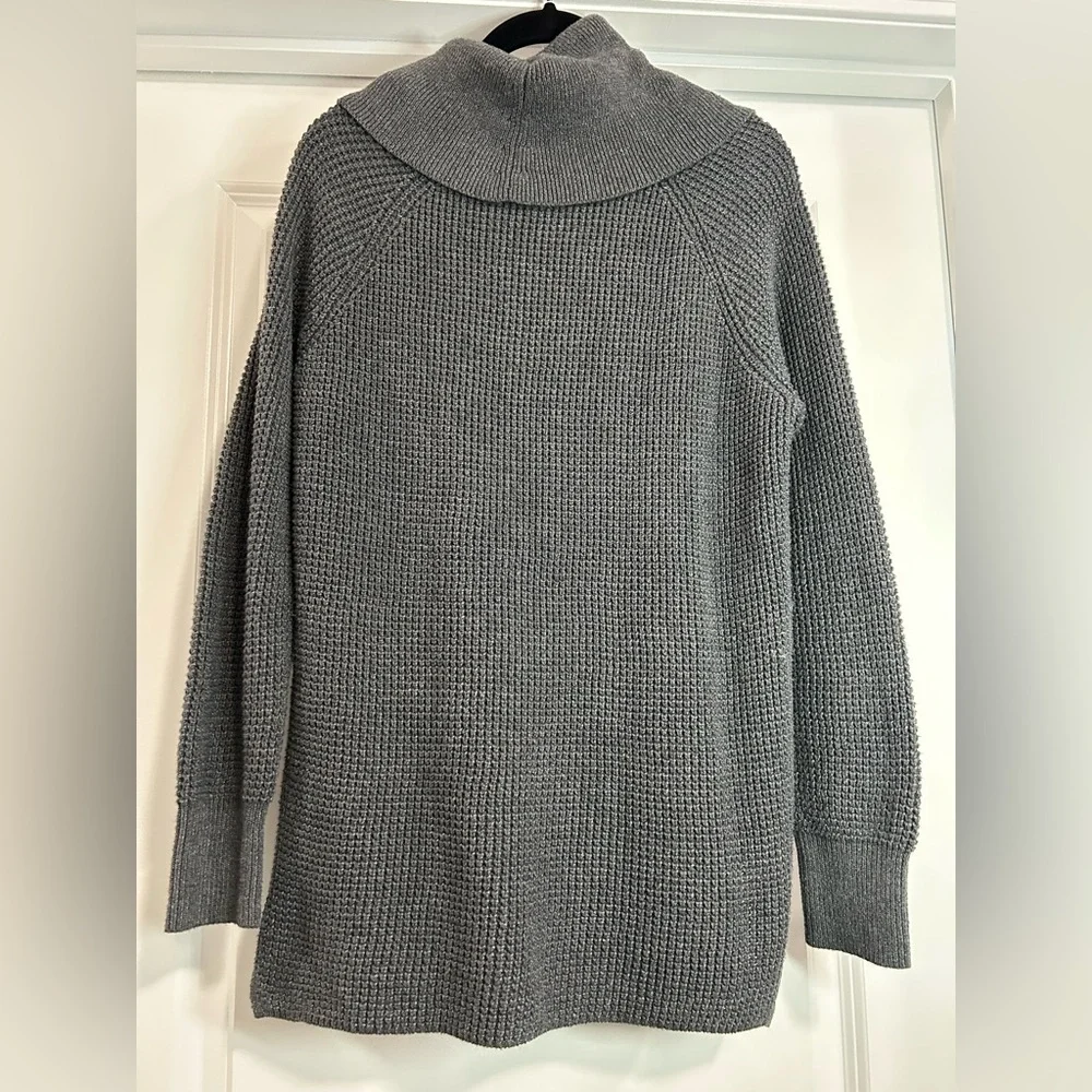 Michael Kors Cozy‎ Gray Women's Waffle Knit Oversized Cowl Neck Sweater